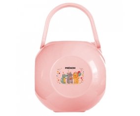 Boîte à sucette Fête d'anniversaire + prénom de couleur Rose