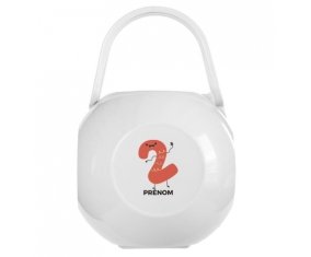 Boîte à sucette Deux ans anniversaire style 2 + prénom de couleur Blanche