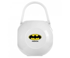 Boîte à sucette Batman + prénom de couleur Blanche