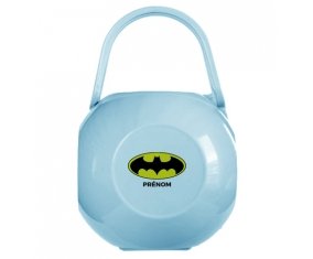 Boîte à sucette Batman + prénom de couleur Bleue