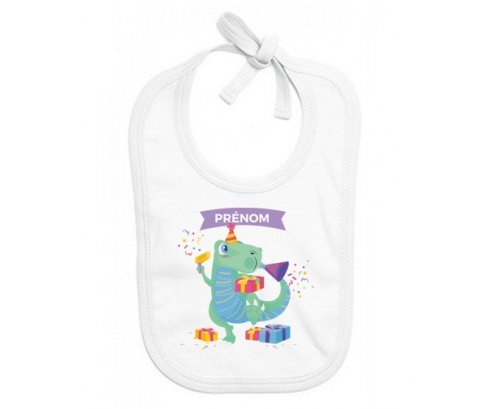 Bavoir bébé design Joyeux anniversaire style 2 + prénom