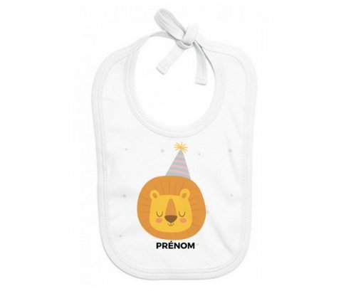 Bavoir bébé design Lion anniversaire + prénom