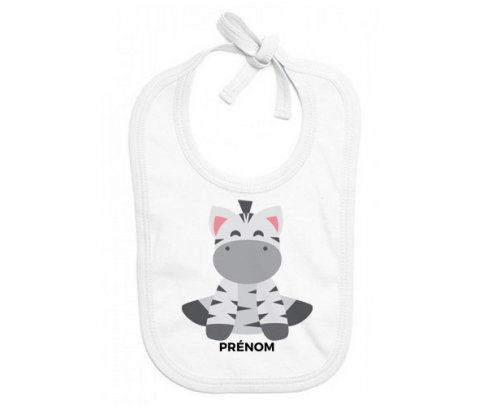 Bavoir bébé design Zébre style 3 + prénom