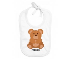 Bavoir bébé design Ours + prénom