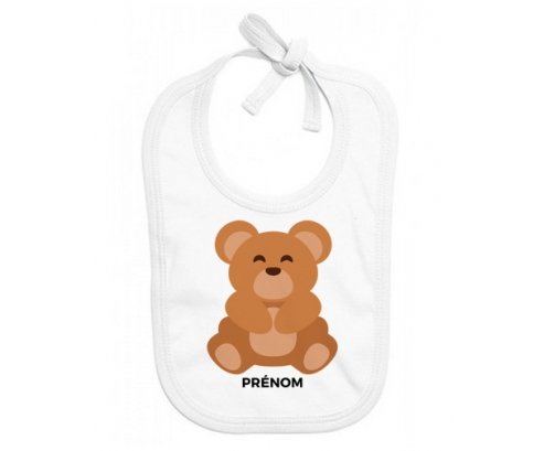 Bavoir bébé design Ours + prénom
