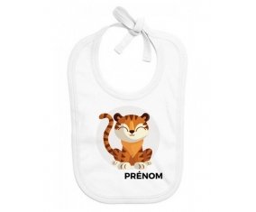 Bavoir bébé design Tigre style 1 + prénom