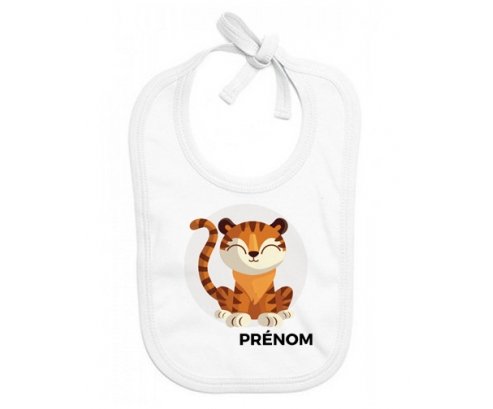 Bavoir bébé design Tigre style 1 + prénom