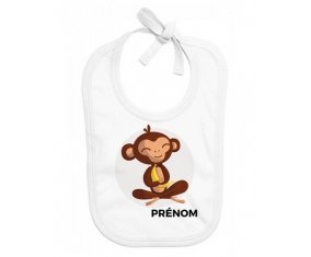 Bavoir bébé design Singe style 3 + prénom