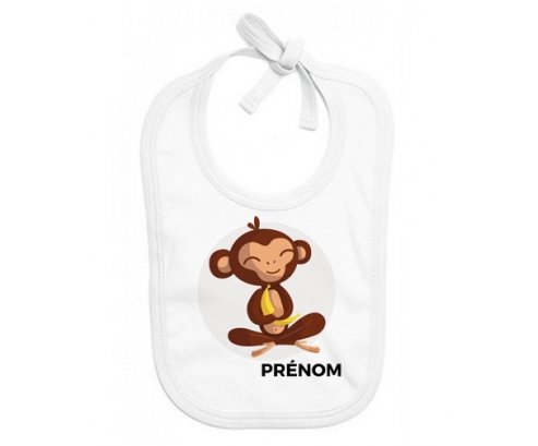 Bavoir bébé design Singe style 3 + prénom