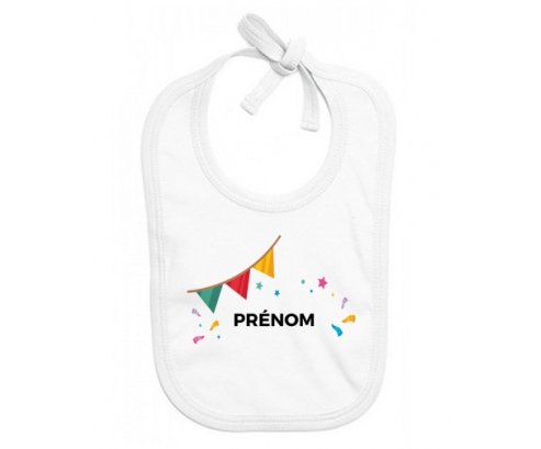 Bavoir bébé design Guirlande + prénom