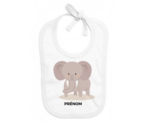 Bavoir bébé design Éléphant style 5 + prénom