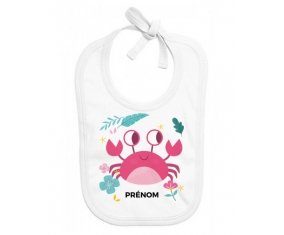 Bavoir bébé design Crabe + prénom