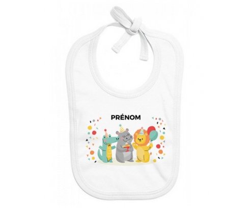 Bavoir bébé design Fête d'anniversaire + prénom