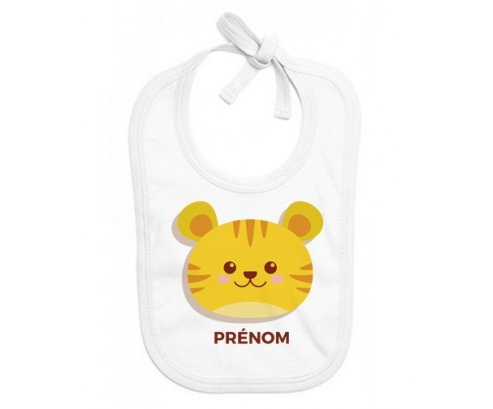 Bavoir bébé design Tigre style 3 + prénom