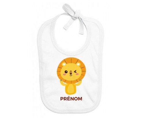 Bavoir bébé design Lion style 4 + prénom