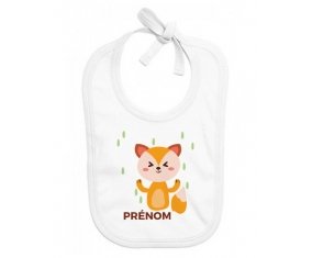 Bavoir bébé design Renard style 1 + prénom