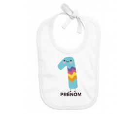 Bavoir bébé design un an anniversaire style 2 + prénom