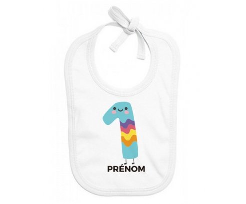 Bavoir bébé design un an anniversaire style 2 + prénom