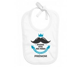 Bavoir bébé design Joyeuse Fêtes des pères style 1 garçon + prénom