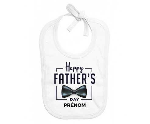 Bavoir bébé design Happy father's day style 1 + prénom