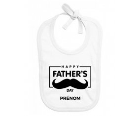 Bavoir bébé design Happy father's day style 2 + prénom