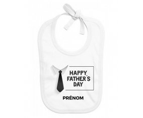Bavoir bébé design Happy father's day style 3 + prénom