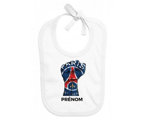 Bavoir bébé design Force Paris saint-germain + prénom