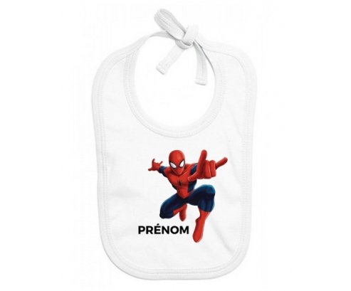 Bavoir bébé design Spiderman + prénom