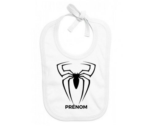 Bavoir bébé design Spiderman araignée + prénom