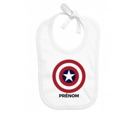 Bavoir bébé design Captain america + prénom
