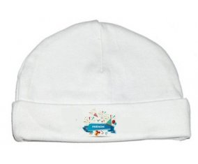 Bonnet bébé design Joyeux anniversaire style 1 + prénom