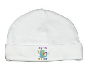 Bonnet bébé design Joyeux anniversaire style 2 + prénom