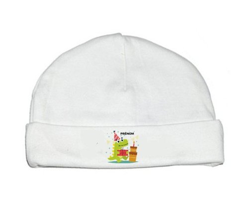 Bonnet bébé design Joyeux anniversaire style 3 + prénom