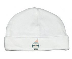 Bonnet bébé design Paresseux anniversaire + prénom