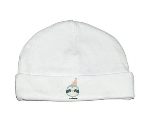 Bonnet bébé design Paresseux anniversaire + prénom