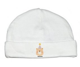Bonnet bébé design Ours anniversaire + prénom