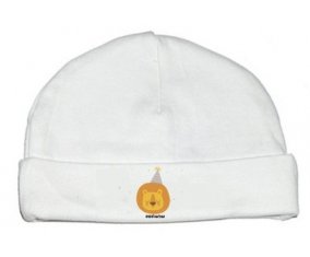 Bonnet bébé design Lion anniversaire + prénom