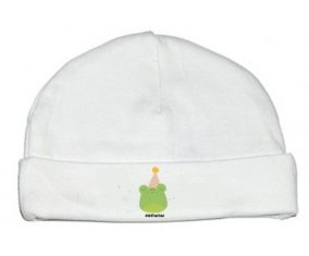 Bonnet bébé design Grenouille anniversaire + prénom