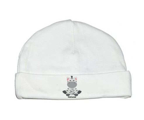 Bonnet bébé design Zébre style 3 + prénom