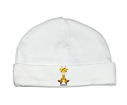 Bonnet bébé design Girafe style 4 + prénom