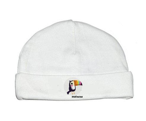 Bonnet bébé design Toucan + prénom