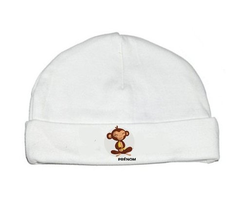Bonnet bébé design Singe style 3 + prénom