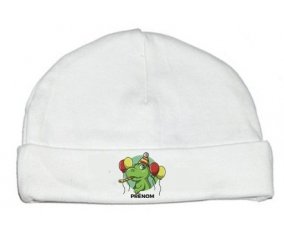 Bonnet bébé design Croco anniversaire + prénom