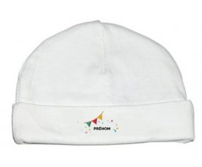 Bonnet bébé design Guirlande + prénom