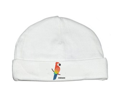 Bonnet bébé design Perroquet + prénom