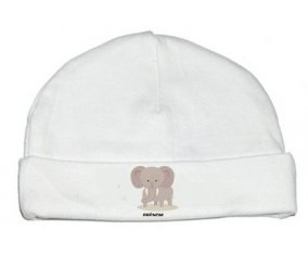 Éléphant style 5 + prénom : Bonnet bébé