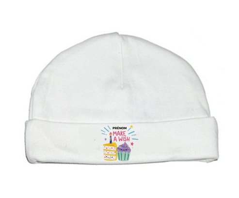 Bonnet bébé design Make a wish + prénom