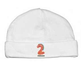 Bonnet bébé design Deux ans anniversaire style 1 + prénom