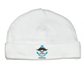 Bonnet bébé design Joyeuse Fêtes des pères style 1 garçon + prénom