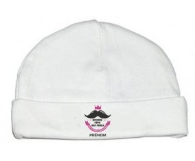 Bonnet bébé design Joyeuse Fêtes des pères style 1 fille + prénom